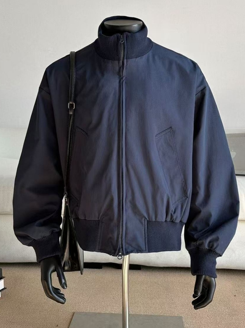 Cleanfit black shorts, workwear jacket for men, American high street style, stand-up collar, bomber jacket, new men's clothing