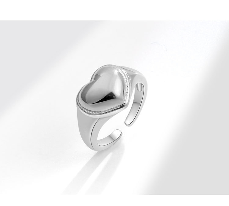 Adjustable Ring Size Wholesale Sweet Simple Style Heart Shape Copper Plating Open Rings