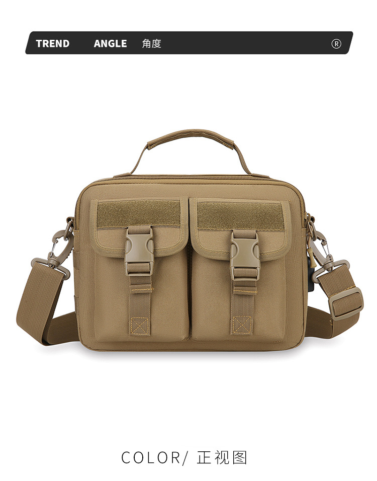 Single-shoulder bag, outdoor tactical multi-functional USB charging crossbody bag, military camouflage backpack, travel outdoor cycling bag undefined