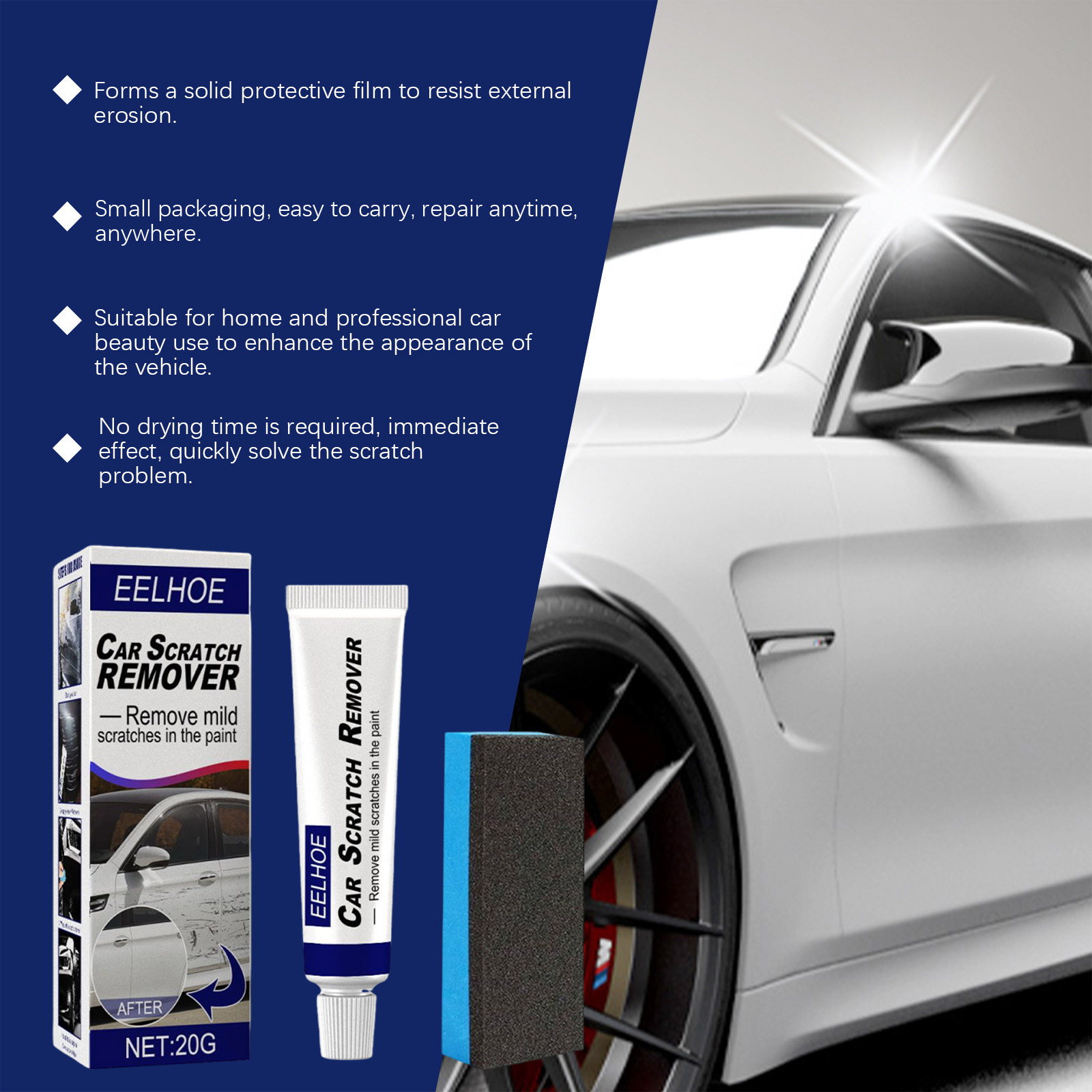 Eelhoe Car Scratch Care Agent, Scratch Removal Abrasive, Paint Car Polishing Wax, Car Mark Scratch Care