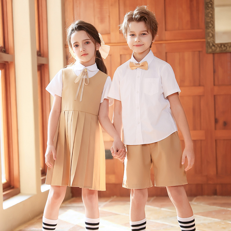 Uniformes escolares para estudiantes de primaria y secundaria, uniformes de coro, trajes de estilo universitario de verano para niños y niñas, uniformes de jardín de infantes, uniformes de clase al por mayor