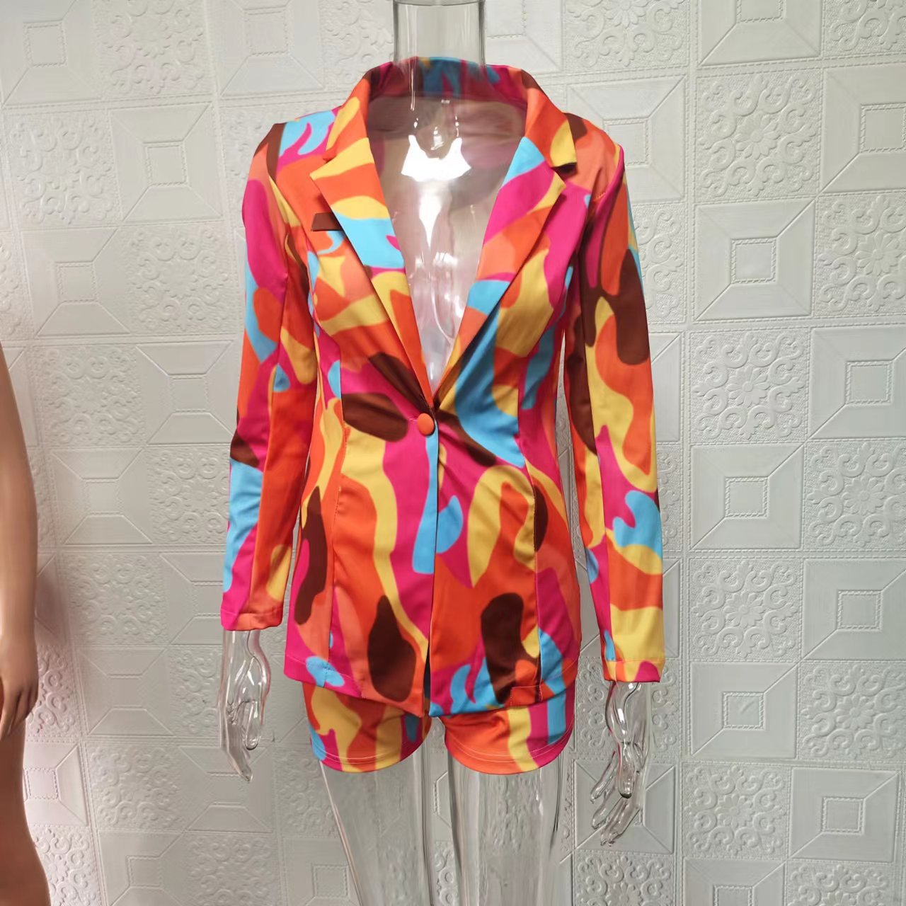 2024 Completo casual da pendolare, cappotto, pantaloncini, moda versatile, set da due pezzi da donna_voghion.com