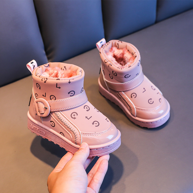 Scarponi da neve per bambini, stivali invernali resistenti all'usura e ispessiti, stivali alla moda per ragazzi e ragazze, morbidi e caldi per bambini,_voghion.com