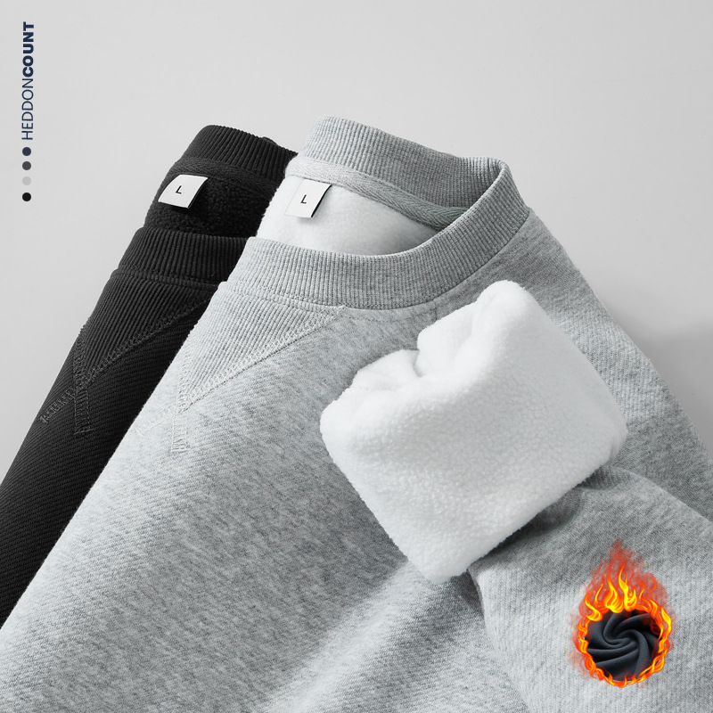 Unisex Heavyweight Fleece Crewneck Sweatshirt - 350GSM Twill Fabric Drop Shoulder Design For Men & Women_voghion.com