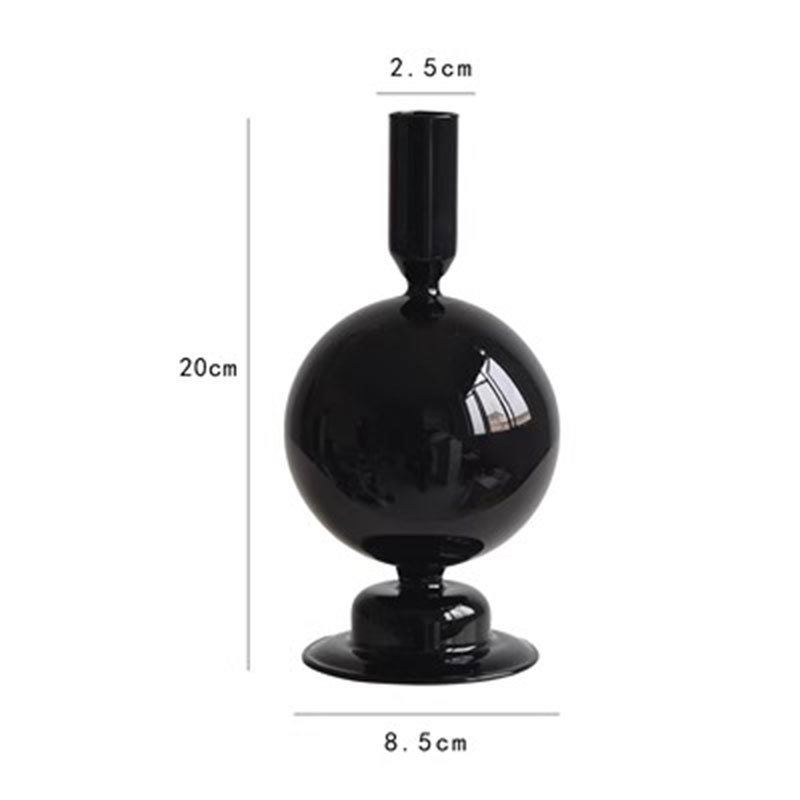 1. 둥근 공 촛대-블랙