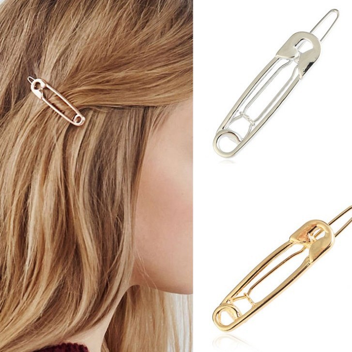 Women's European and American Versatile Jewelry Simple Glossy Pin Style Hairpin Alloy Electroplated Hairpin Jewelry Wholesale