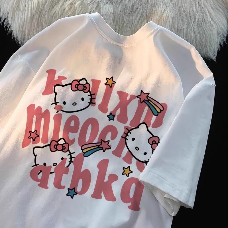 子供服綿100%半袖Tシャツレディース夏新作プリントルーズ半袖トップアメリカン中大型子供用Tシャツ|undefined