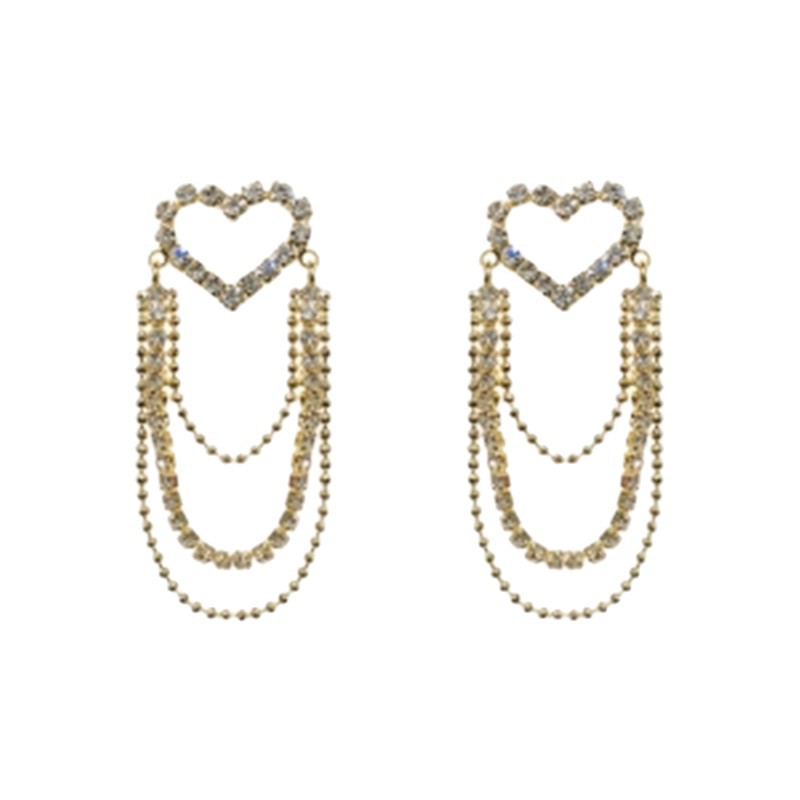 @Oferta Especial@ Pendientes Largos Coreanos con Borla y Corazón Hueco para Mujer, Diseño Exclusivo, Pendientes de Lujo de Alta Gama.