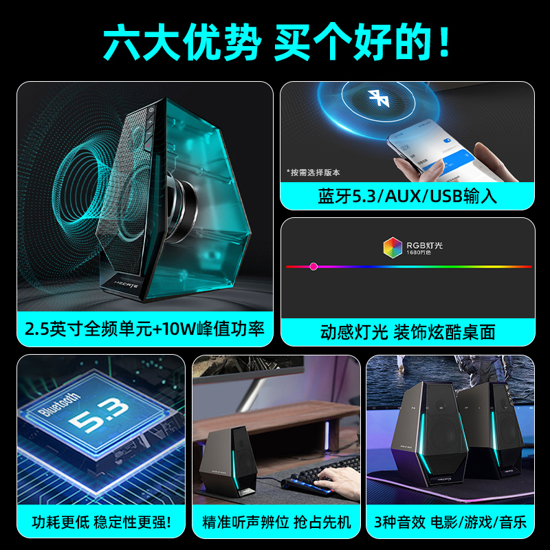 漫步者G1500电脑蓝牙音响台式家用小音箱游戏桌面型有线笔记本usb|undefined