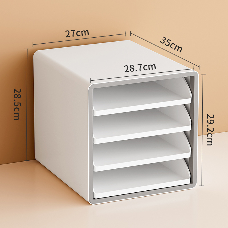 Caja de almacenamiento de archivos de oficina A4 Caja de almacenamiento de papelería Caja de almacenamiento de escritorio abierta multicapa Estante de clasificación de libros