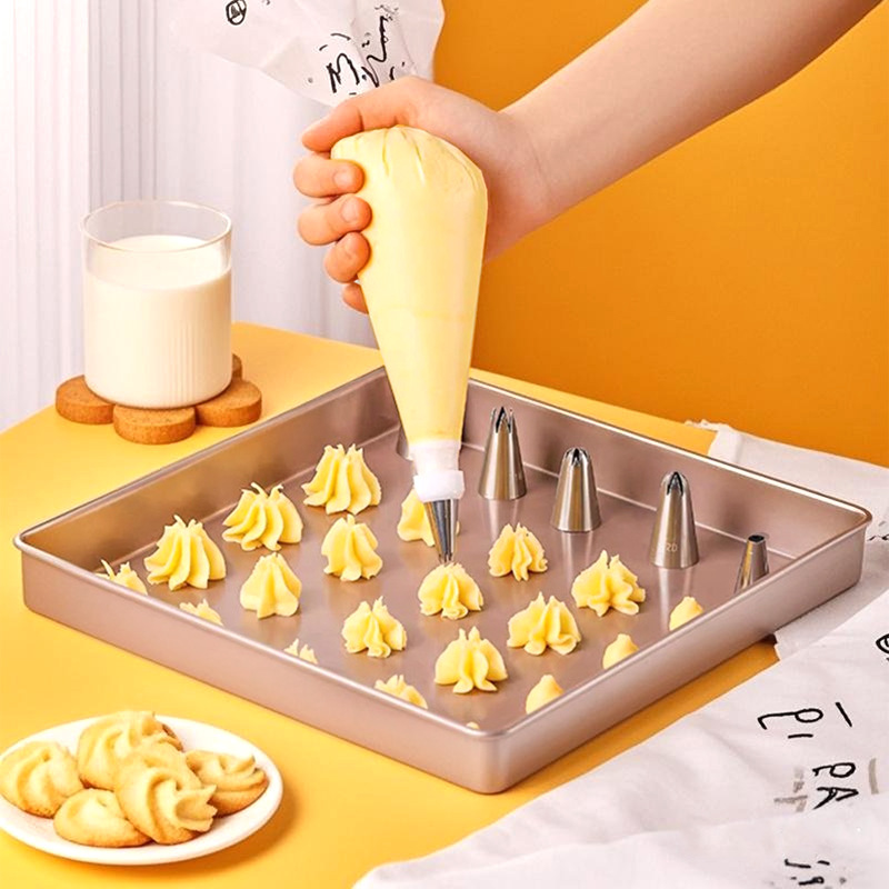 Boca de decoración de acero inoxidable 304 Boca de exprimir de pastel coreana Juego completo de aceite de ordeño, herramientas de horneado de galletas de hojaldre de frijoles solubles