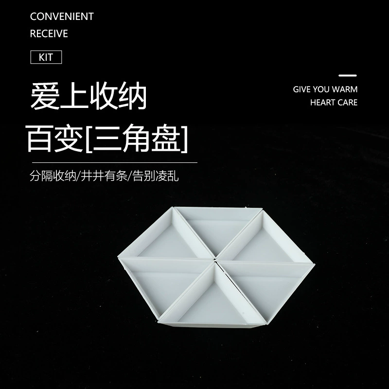 Прозрачная пластиковая коробка Три лотка Съемный ящик для хранения Предметы домашнего обихода Аксессуары Настольный ящик для хранения оптом