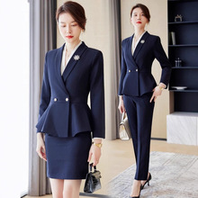 高端职业西装套装女正装秋冬时尚气质女神范酒店前台珠宝店工作服