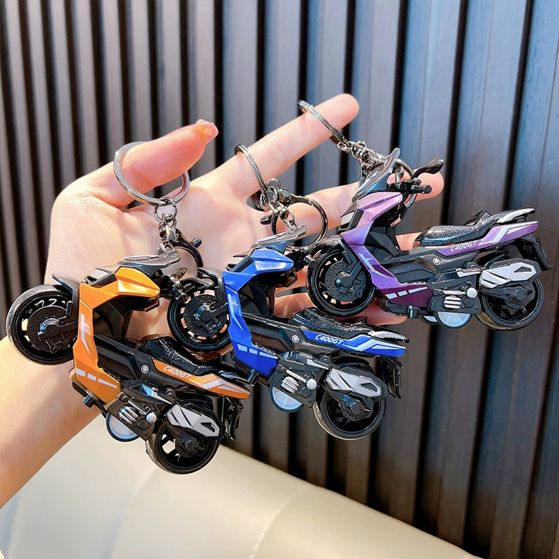 Creative Internet Celebrity Mini Pull-Back Harley Motorcycle Motorcycle Keychain Pendant Exquisite Car Keychain Gift Gift