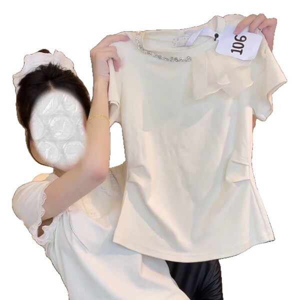 Elegant small design fashionable summer short sleeve T-shirt with a…
