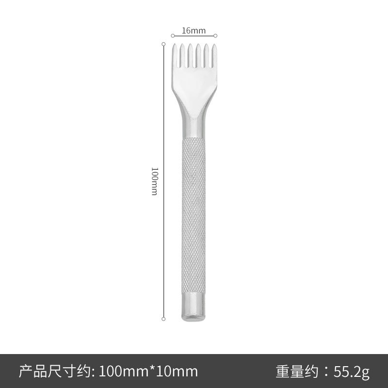 Plata de una palabra corte de cuero herramienta de perforación de cuero redondo corte redondo punzón corte de diamante Paquete de costura a mano traje