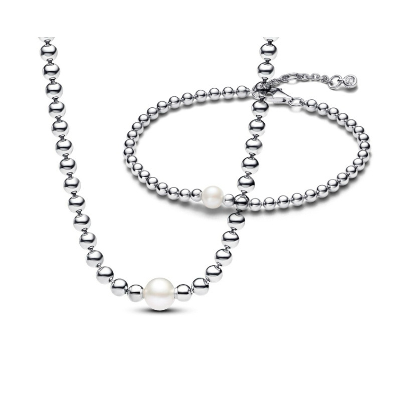 Großhandel Schmuck Moderner Stil Geometrisch Kupfer Versilbert Überzug Armbänder Halskette Kugelkette display picture 2