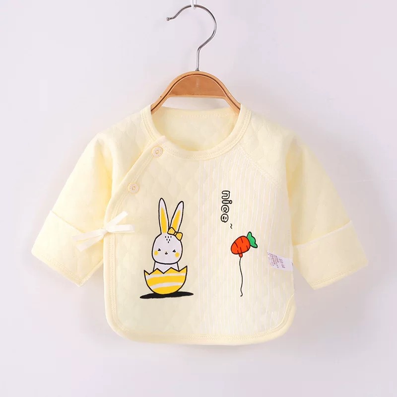 Newborn Baby Clothes Four Seasons Baby Pure Cotton Long Sleeve Half Back Bodysuit Newborn Top Monastic Suit Autumn Winter Warm Innerwear