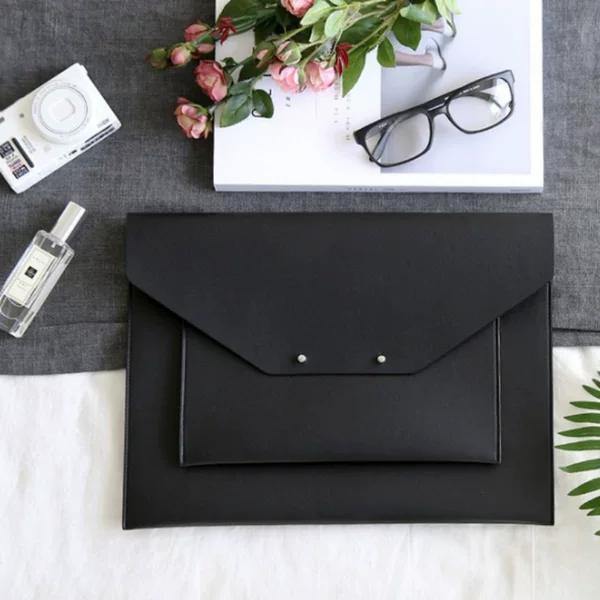 Korean Style Pu Leather Computer Bag 12inch 13inch Leather Laptop Storage Bag Business Document Bag