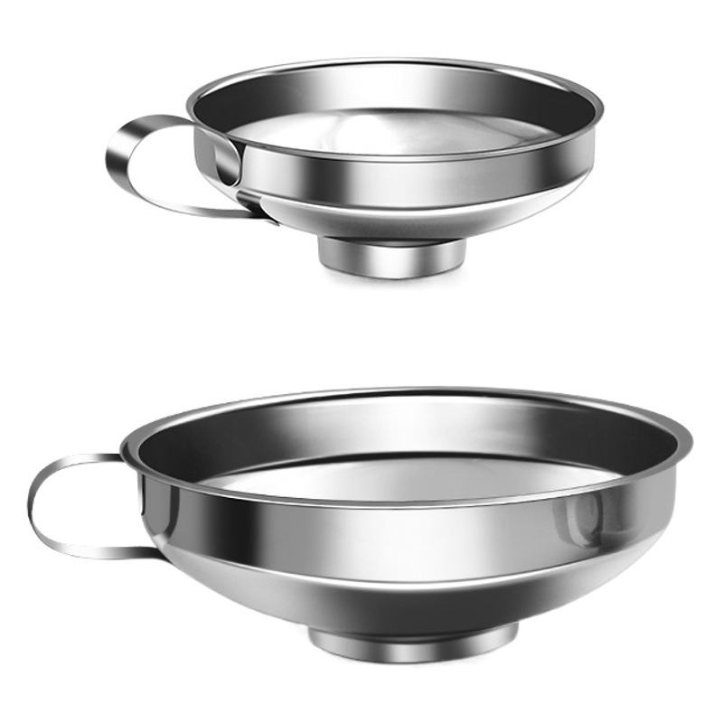 Embudo de boca ancha de acero inoxidable embudo de salsa de ensalada engrosada embudo de fuga de aceite salsa de botella doméstica ensalada embudo de embalaje de gran diámetro