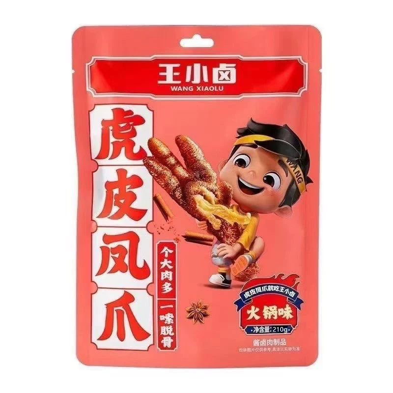 Куриные лапки Tiger skin от 王小卤 105 г, 210 г, мульти-вкус, знаменитость в интернете, закуска на ночь, закуска для хотпота, оптовые закуски