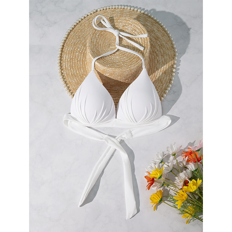 2026 New Cross-Border European and American Style Halter Tie-Up Push-Up Bikini Swimsuit for Women, Sexy Swimwear Top for Hot Springs and Beach