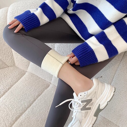 Autumn/Winter New Shark Leggings Abdominal Waist Cincher Slim Leg Yoga Barbie Pants Warm Fleece Thick Leggings for Women to Wear Outside