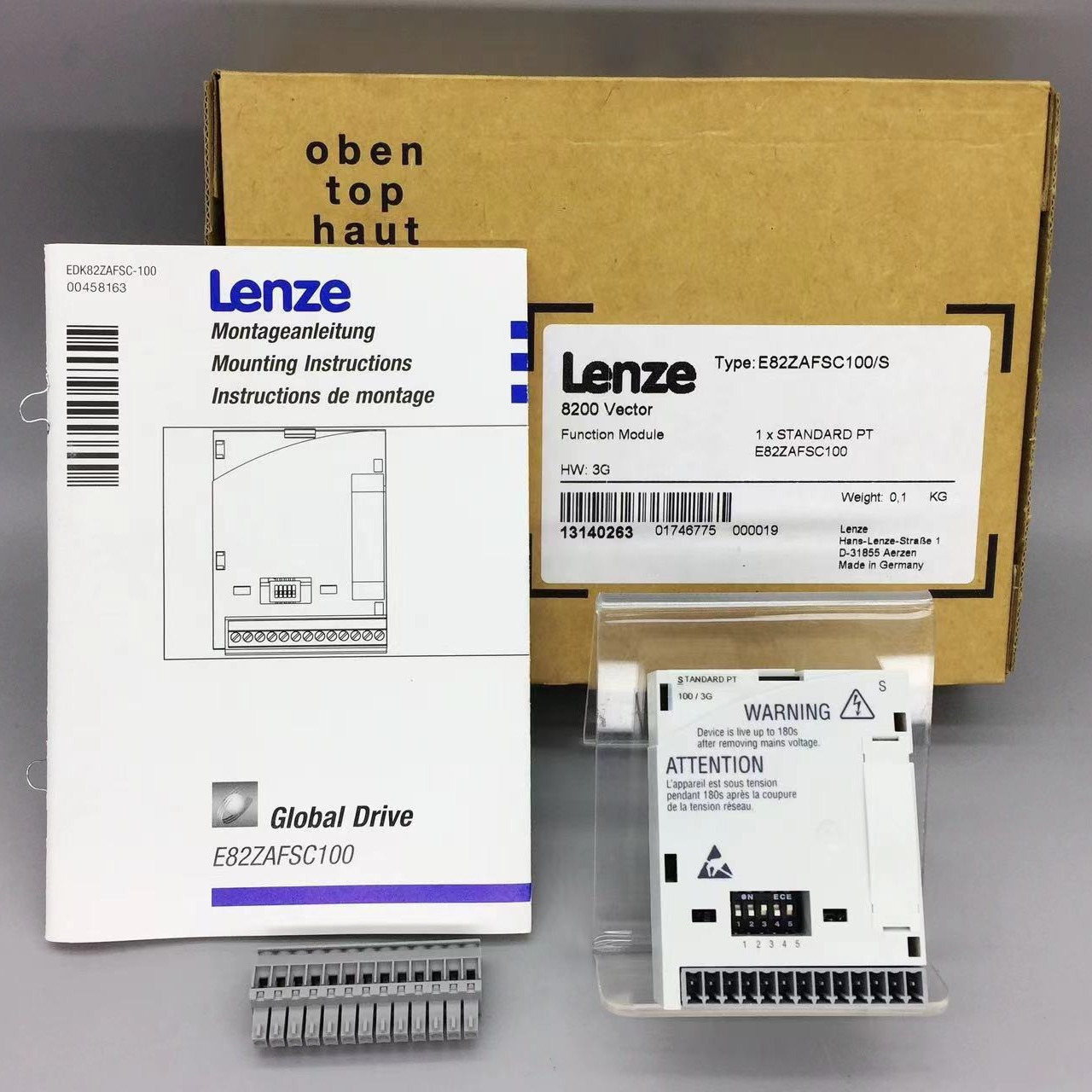 German LENZE E82EV751K4C200 Inverter New Packaging Stock thumbnail-2