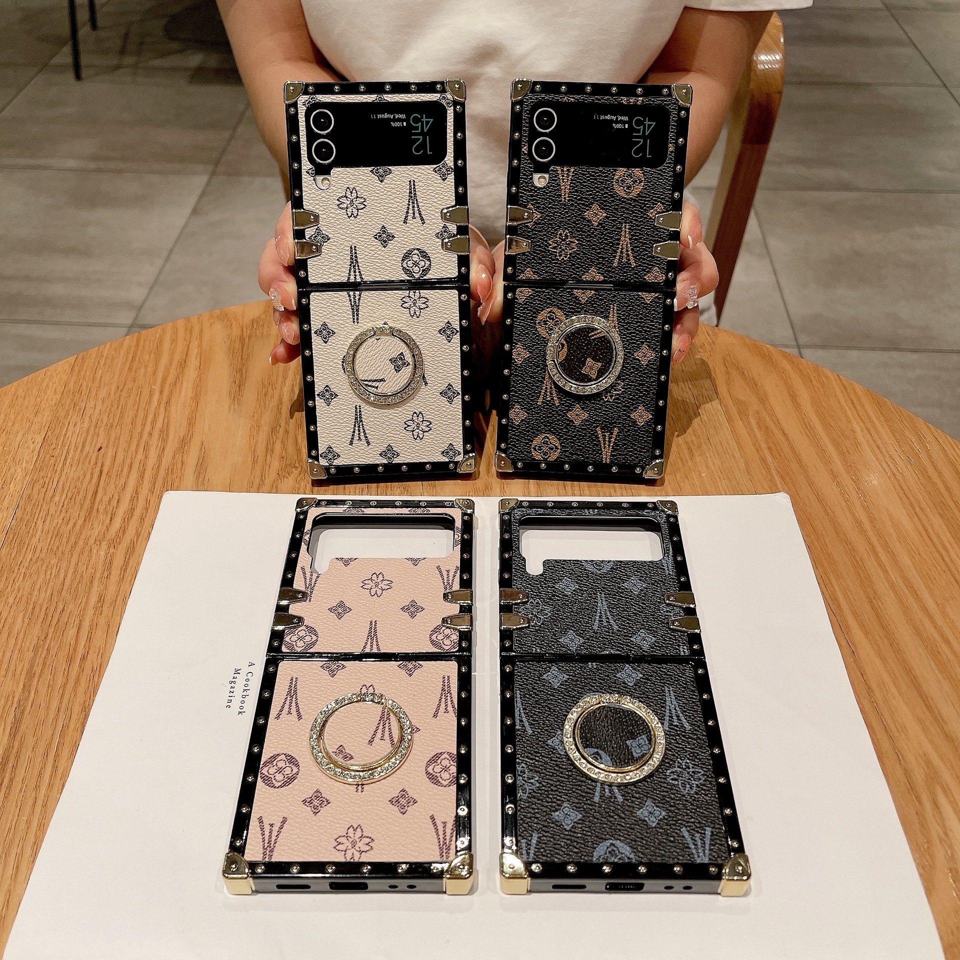 Leather Ring Case For Samsung Galaxy Z Flip 5 Foldable Protective_voghion.com
