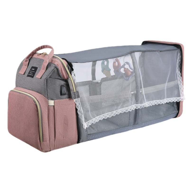 Nuevo japonés y coreano transfronterizo bolso de la momia mochila cuna mochila de gran capacidad hacia fuera bolsa de leche materna y bolsa infantil fábrica