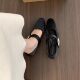 Women's Spring and Autumn New French Style Elegant Fairy Commuter Mary Jane Leather Shoes