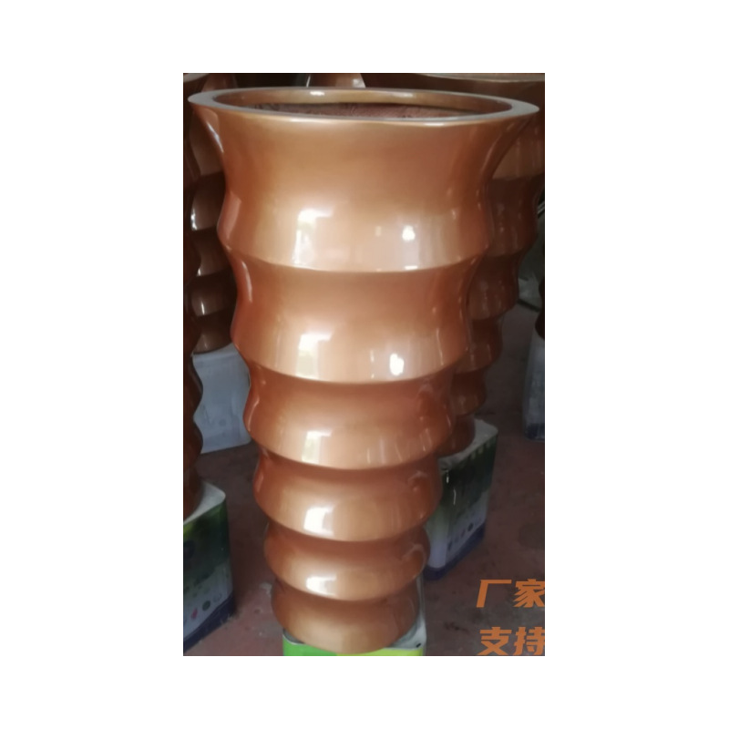 FRP maceta de diamante compuesto centro comercial hotel sala de ventas decoración hermosa paisaje al aire libre maceta de oro