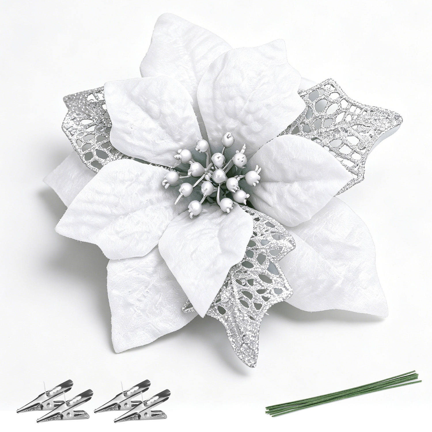 Flores grandes - Blanco