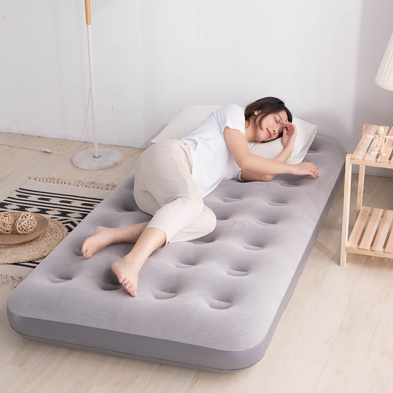 Thickened Inflatable Mattress for Lunch Break, Single or Double Size, Outdoor Folding Portable Bed, Home Lazy Bed