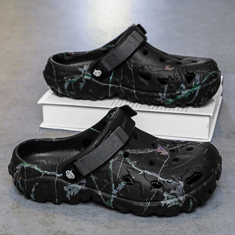 Baotou zapatillas de tamaño grande para hombres zapatos de verano portátiles para el exterior de moda versátil zapatillas de playa