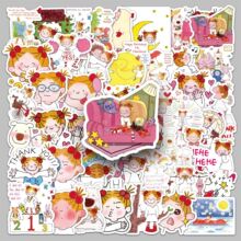 50张COCO酱女孩贴纸卡通可爱防水装饰手机壳电脑手账本保温杯贴纸