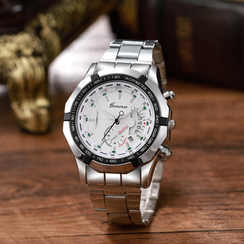 Cross-border popular new Wokai men's watch stylish men's steel band large dial watch casual business wrist watch