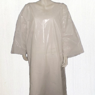 Factory Wholesale Disposable Plastic Work Clothes Waterproof Anti-fouling Sleeved Protective Clothing Pullover Short Sleeves
