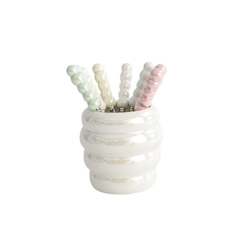 Пcute storage system from pearl, set for home use stainless steel, dessert fruit fork, high quality afternoon tea, tableware, bee