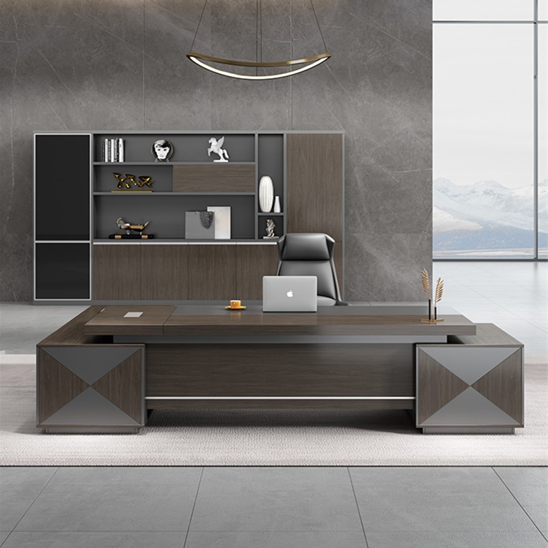 簡約現代老闆桌辦公桌辦公室總裁桌大班台總經理主管辦公桌椅組合
