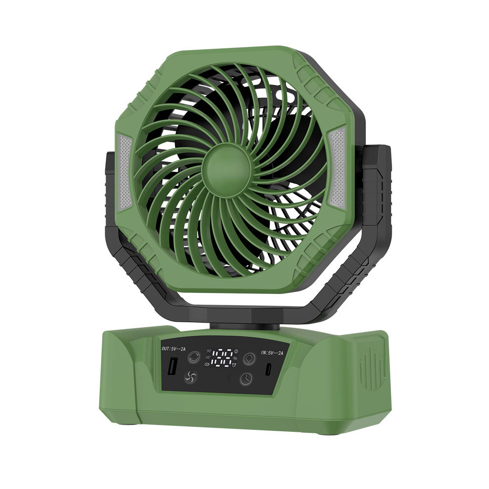 Ventilador Portátil para Camping Recargable USB con Luz LED para Camping y Tienda de Campaña