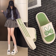 新款厚底拖鞋女夏季平底外穿时尚甜美蝴蝶结松糕底防滑室内女凉鞋