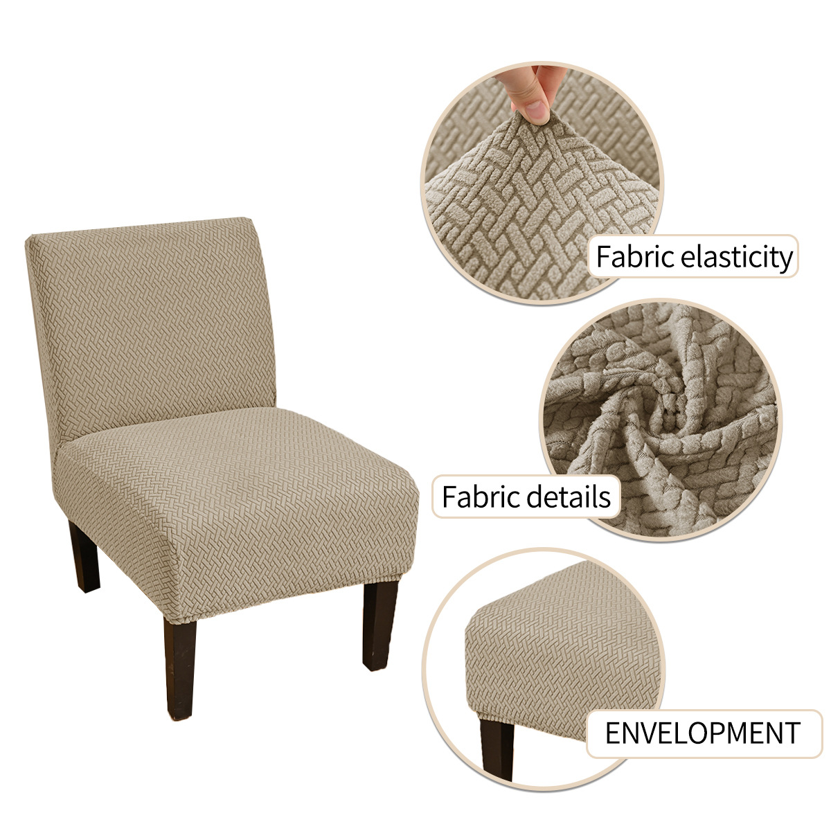 Amazon Jacquard transfronterizo T-striped taburete grueso cubierta de taburete elástico universal cubierta de respaldo de color sólido cubierta de taburete