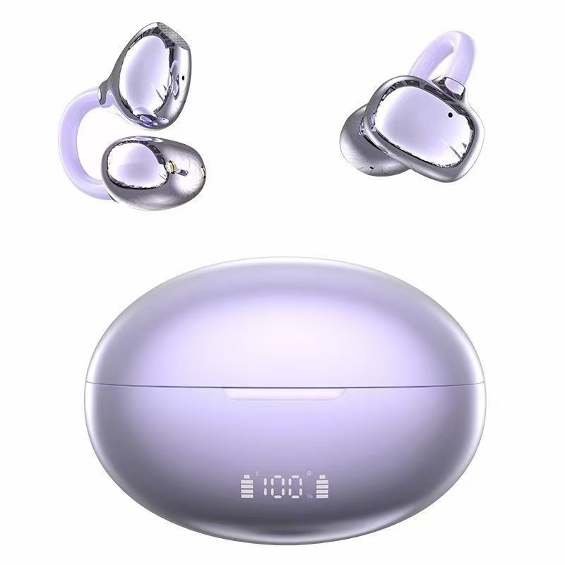 Popular Foreign Trade Q108 Ear Clip-On Headphones, Wearable, Non-Sensory Bluetooth Earbuds, High Appearance, Long Battery Life, High-Definition Digital Display