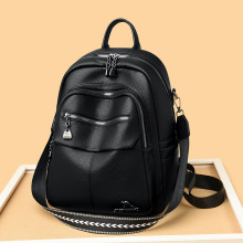 大荔枝纹袋鼠双肩女包亚马逊新款旅行真皮背包俩用精致女学生书包