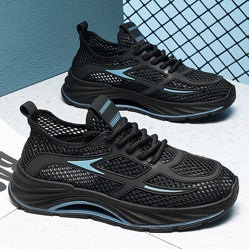 Calzado deportivo para estudiantes zapatos para hombres al aire libre 2025 zapatos de malla de verano zapatos de moda huecos de red grande para hombres adolescentes 45 tallas grandes