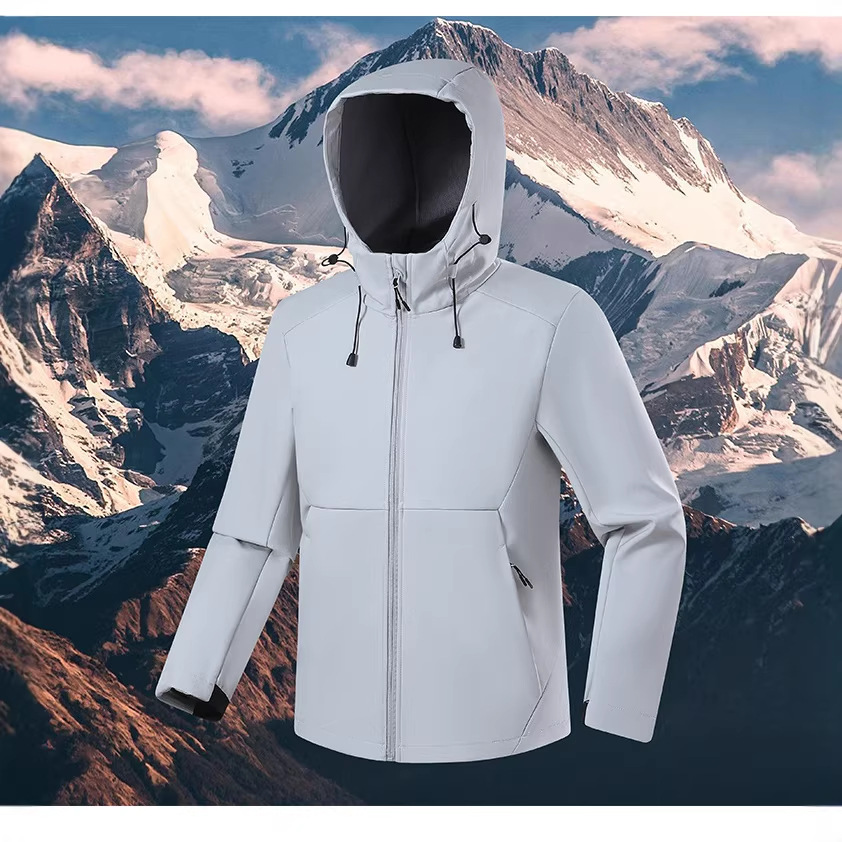 Cross-border foreign trade outdoor autumn and winter softshell casual hiking waterproof jacket men's hooded jacket