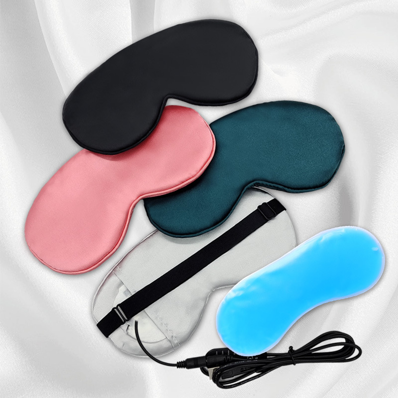 artificial silk eye mask for men and women ice pack heating cold compress breathable shading sleeping eye mask aviation travel eyeshade