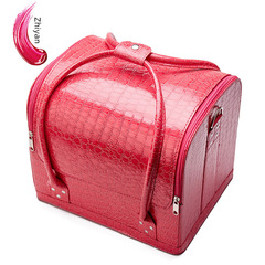 Wholesale Large Capacity Handbag Makeup Bag Professional Follow-up Makeup Makeup Box Embroidery Beauty Hairdressing Tool Box with Shoulder Strap