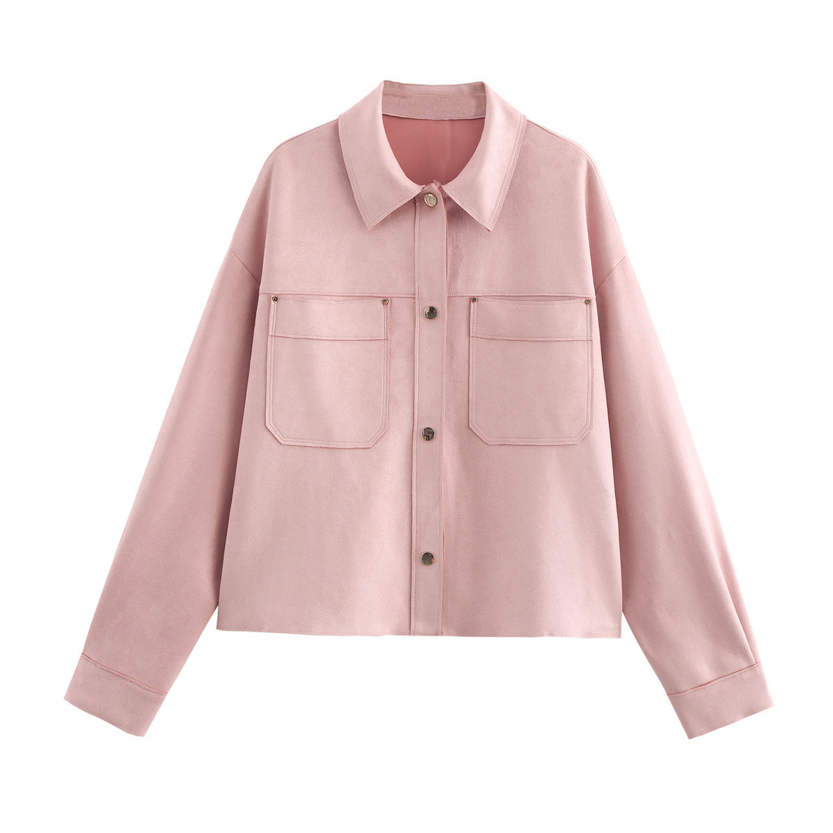 Odzież damska 2024 jesień i zima nowa moda zamszowa kurtka z efektem tekstury_voghion.com